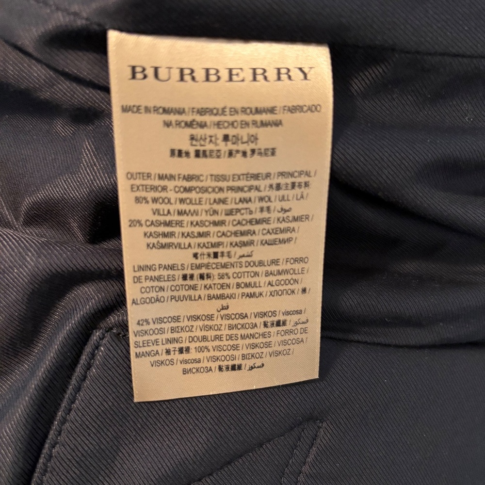 Burberry Mens Trench Coat - Mint Condition Wool and Cashmere Grey Size 40 - Picture 2 of 9